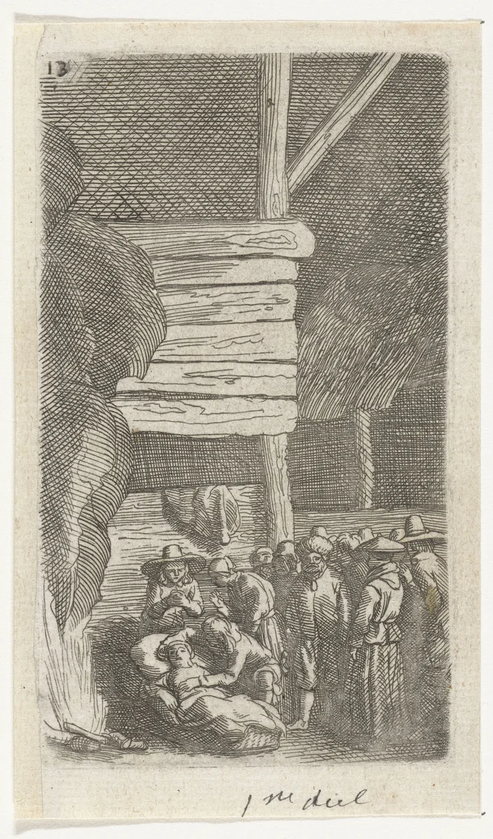 Stervende vrouw by Samuel van Hoogstraten, print, 1648-1669