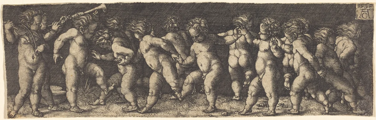 Dancing Children by Heinrich Aldegrever, print, 1535