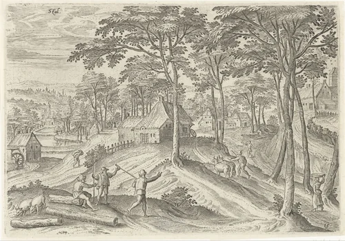 Gezicht op Stal by Hans Collaert, print, 1530-1580
