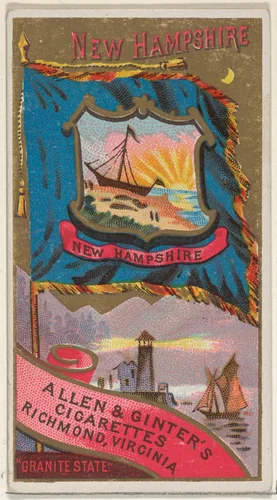 New Hampshire, from Flags of the States and Territories (N11) for Allen & Ginter Cigarettes Brands by Allen & Ginter, print, 1888