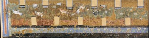 Facsimile painting from the 'Green Room' in the North Palace at Amarna by Nina de Garis Davies, artwork, -1353--1336