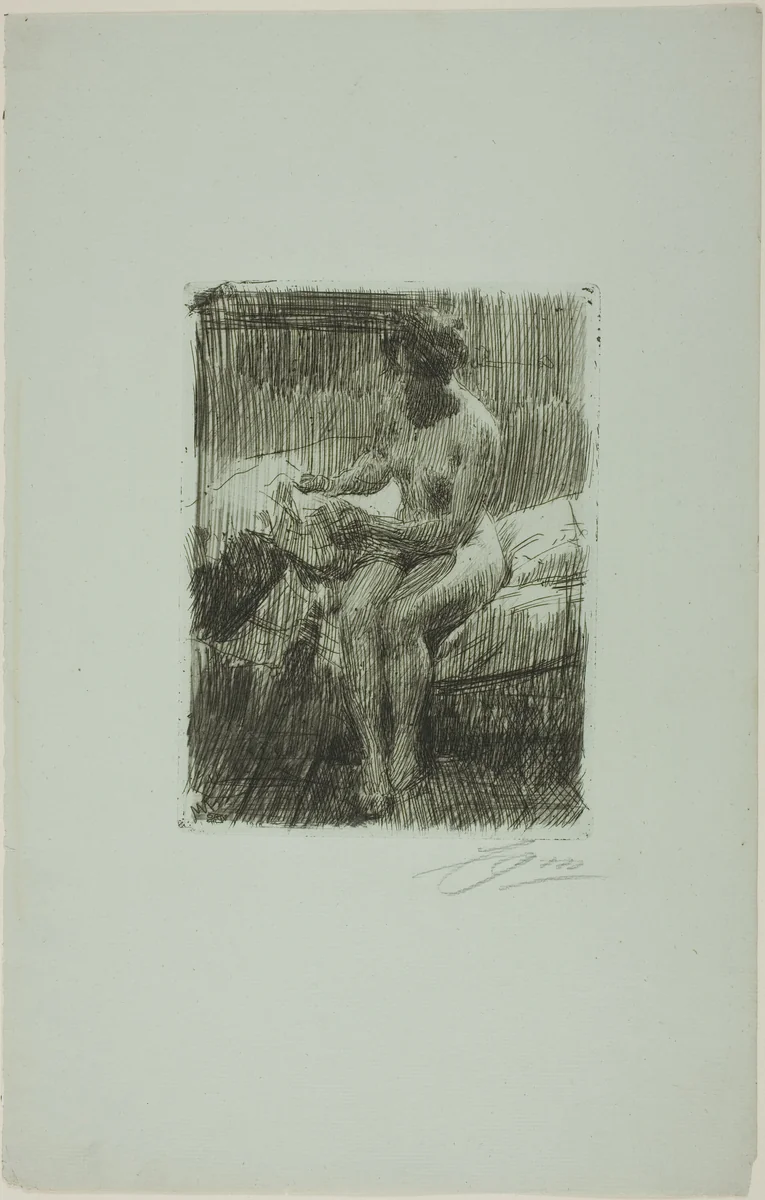 Model Reading by Anders Zorn, print, 1910