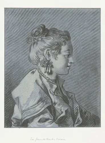 Portret van een Fins kamermeisje by Louis Marin Bonnet, print, 1768