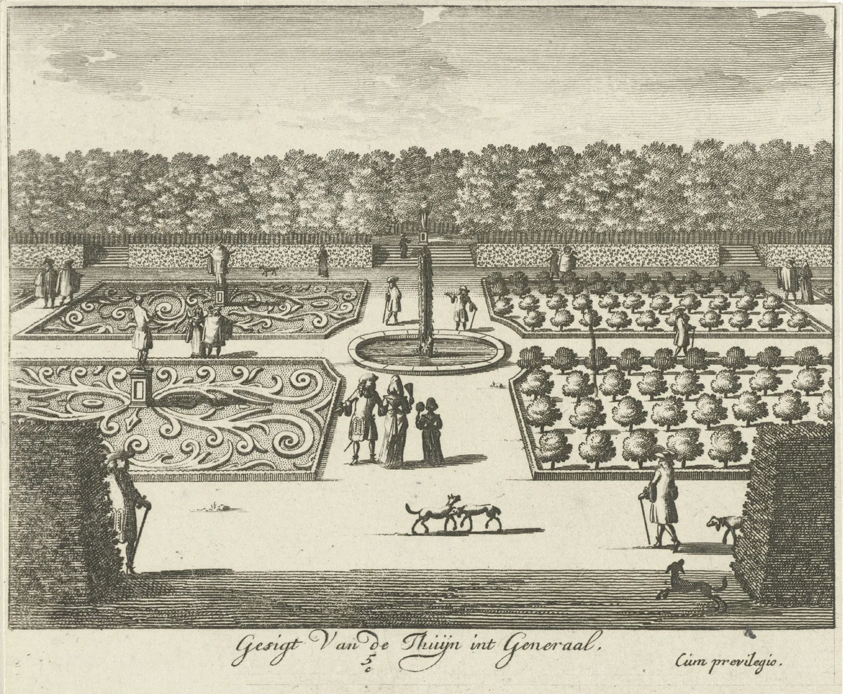 Tuin van Paleis Soestdijk by Hendrik de Leth, print, 1725-1747