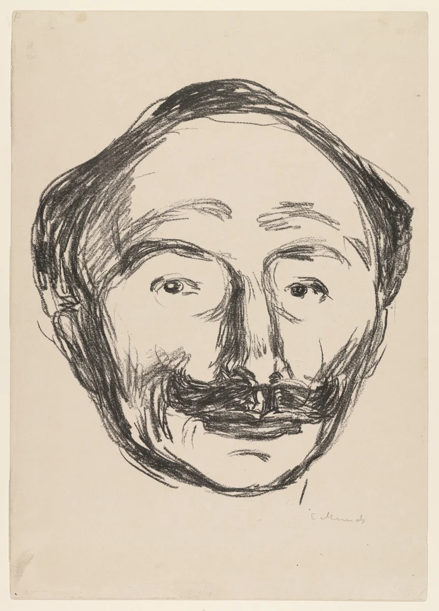 Portrait of Goldstein by Edvard Munch, print, 1908