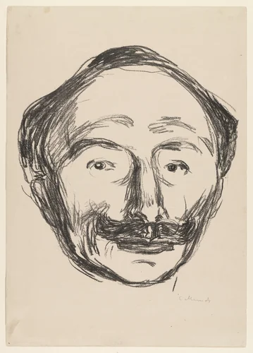 Portrait of Goldstein by Edvard Munch, print, 1908
