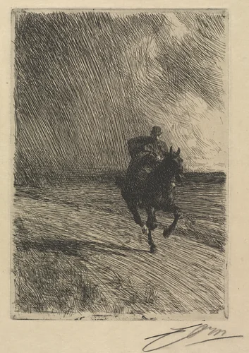 Storm by Anders Zorn, print, 1891