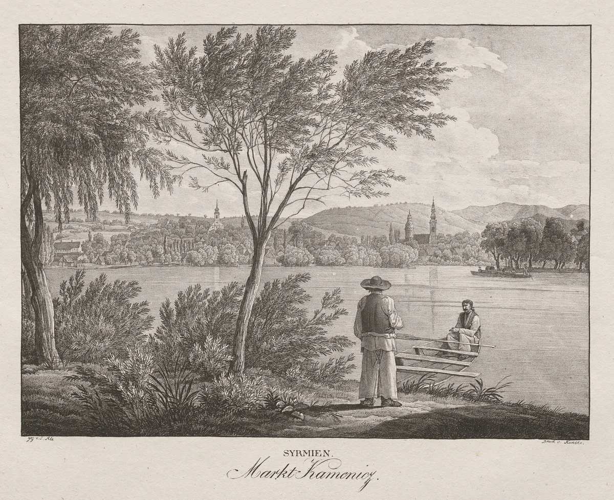 Syrmien, Markt Kamenicz by Jakob Alt, print