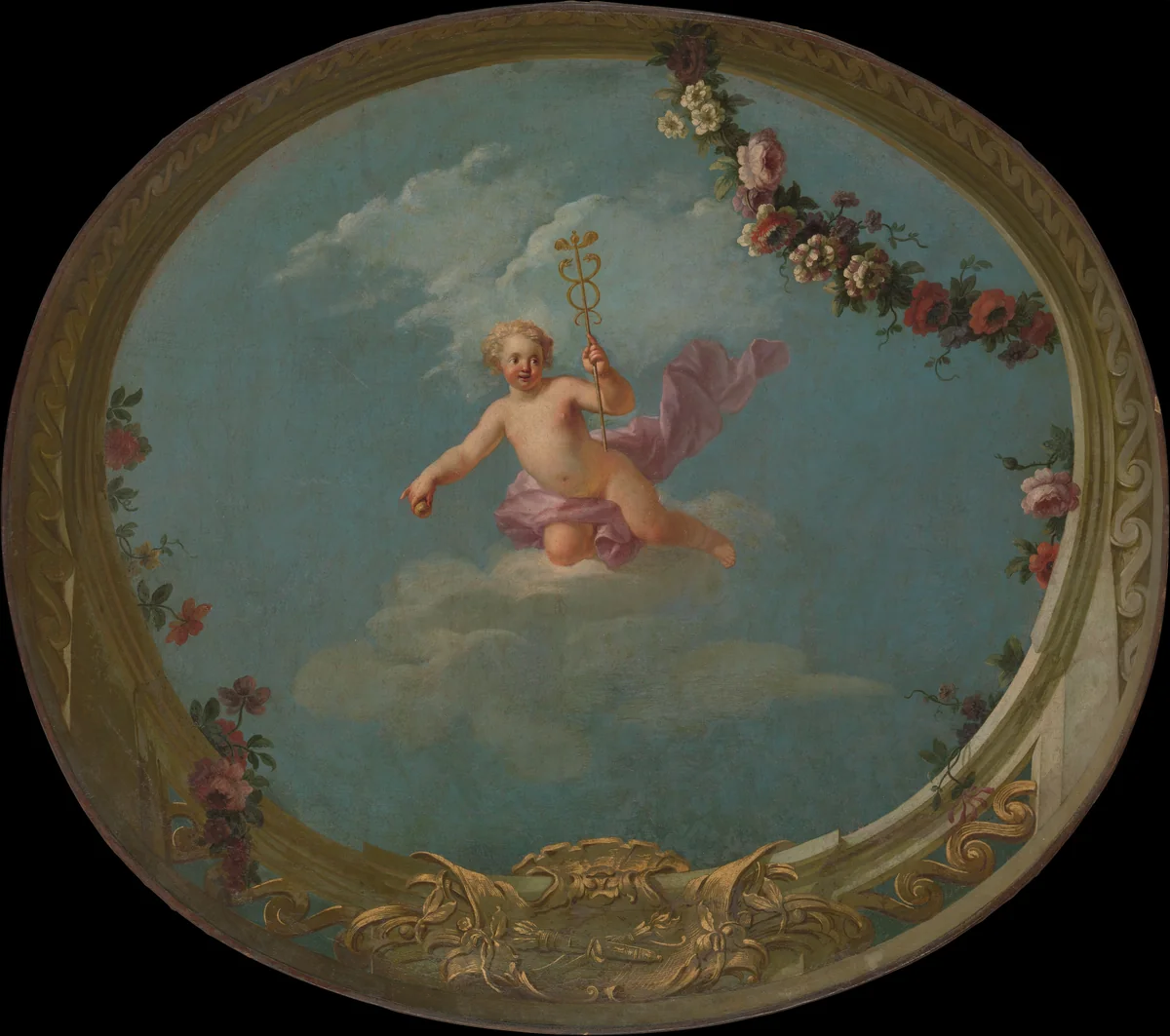 Cupid as a Messenger, with Caduceus by French Painter, painting, 1725-1735