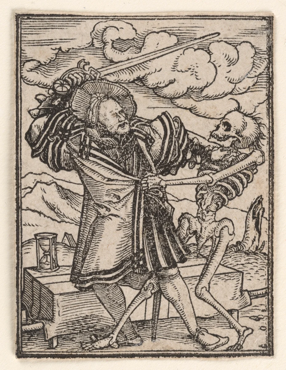 The Nobleman, from "The Dance of Death" by Hans Holbein the Younger, print, 1521-1538