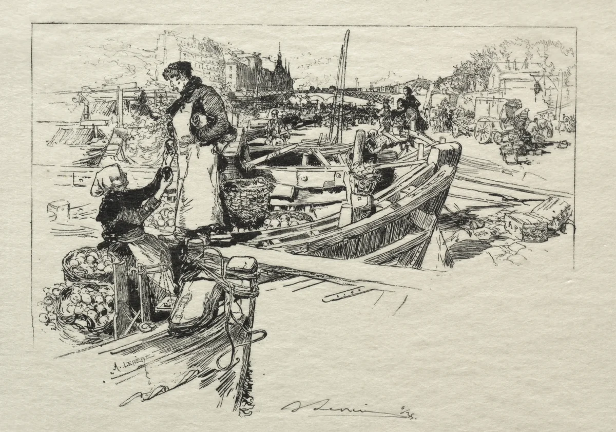 Le Marché aux Pommes, No. 1 by Auguste Louis Lepère, print, 1890