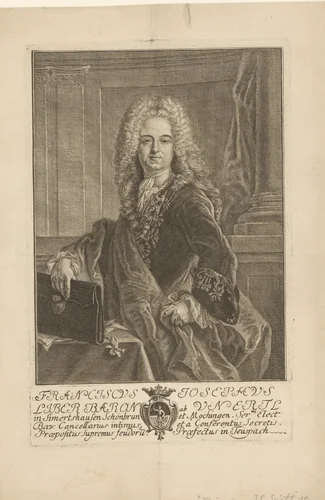 Portret van Franz Joseph Unertl by Franz Späth, print, 1726-1735