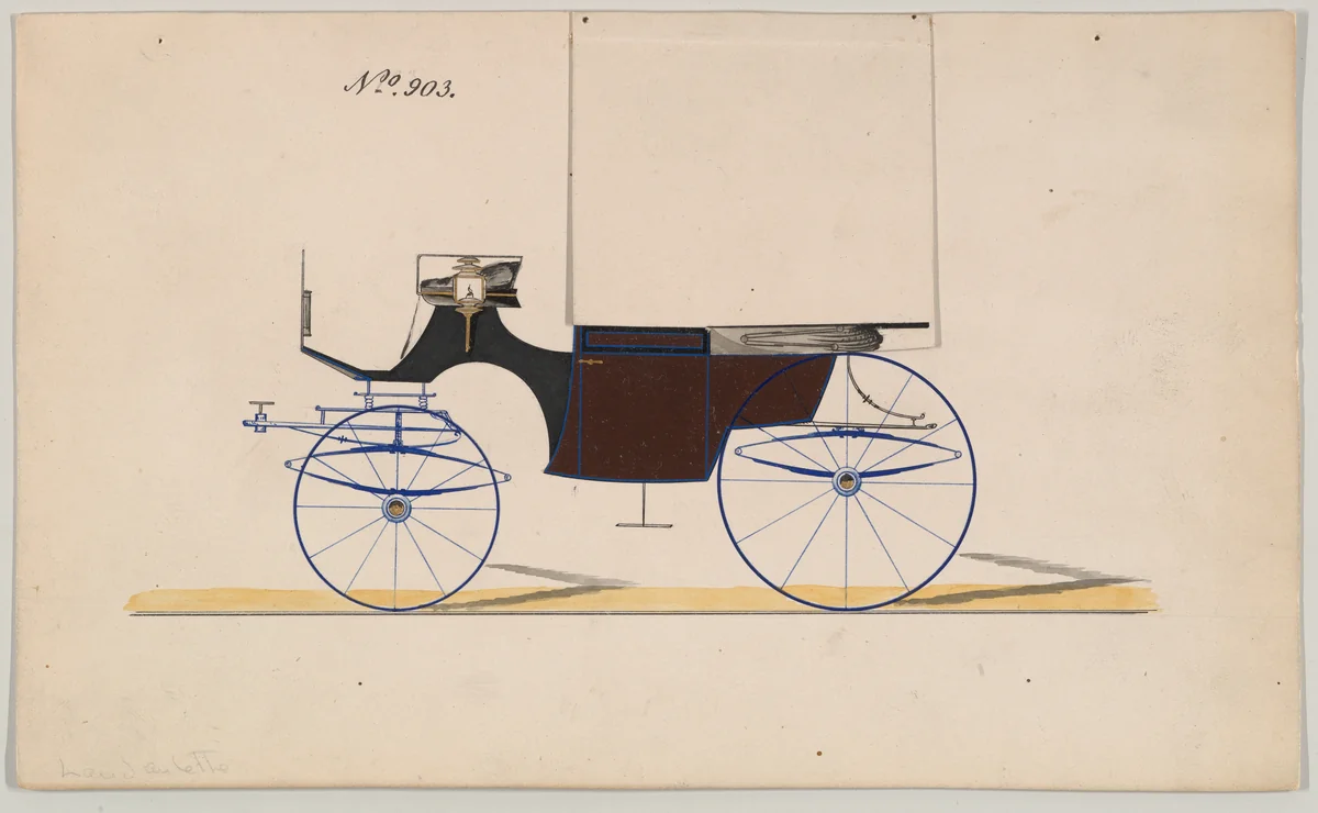 Landaulet #903 by Brewster & Co., drawing, 1850-1870