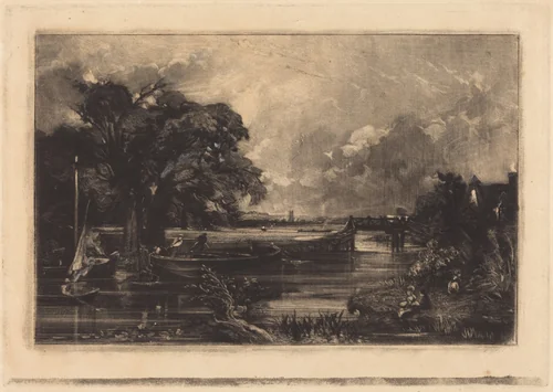 River Stour, Suffolk by David Lucas; John Constable, print, 1830