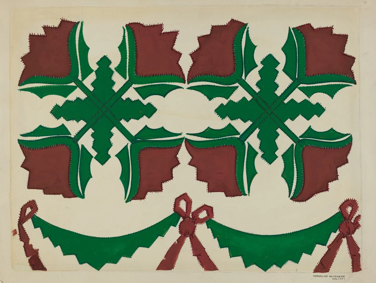 Quilt by Cornelius Frazier, index of american design, 1935-1942