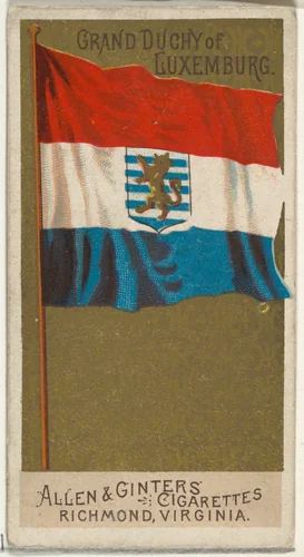 Grand Duchy of Luxemburg, from Flags of All Nations, Series 2 (N10) for Allen & Ginter Cigarettes Brands by Allen & Ginter, print, 1890