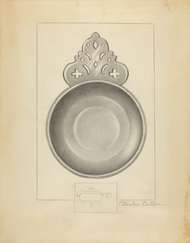 Pewter Porringer by Charles Cullen, index of american design, 1935-1942