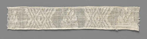 Strook kantweefsel met zeshoekig veld en ruit by anonymous, other, 1700-1799