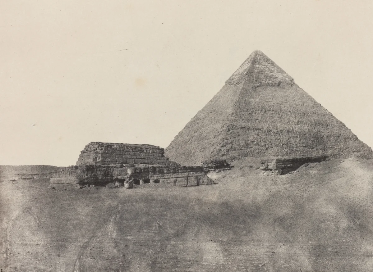 Pyramide de Chéphren, Egypte Moyenne, plate 10 from the album "Egypte, Nubie, Palestine et Syrie" (1852) by Maxime Du Camp, photograph, 1849-1851