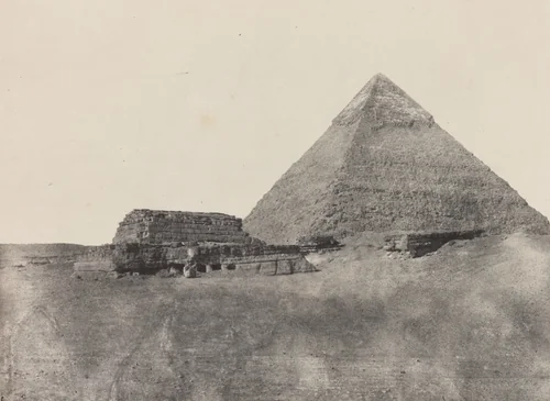 Pyramide de Chéphren, Egypte Moyenne, plate 10 from the album "Egypte, Nubie, Palestine et Syrie" (1852) by Maxime Du Camp, photograph, 1849-1851