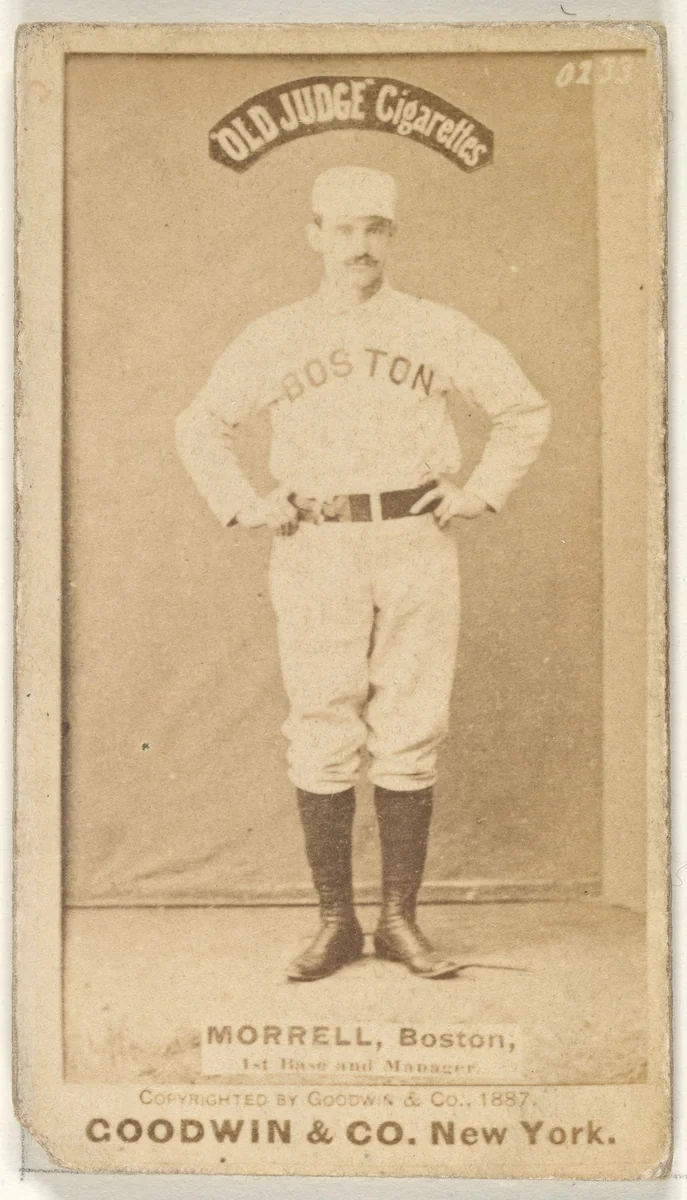 Morrell, 1st Base and Manager, Boston, from the Old Judge series (N172) for Old Judge Cigarettes by Goodwin & Company, photograph, 1887