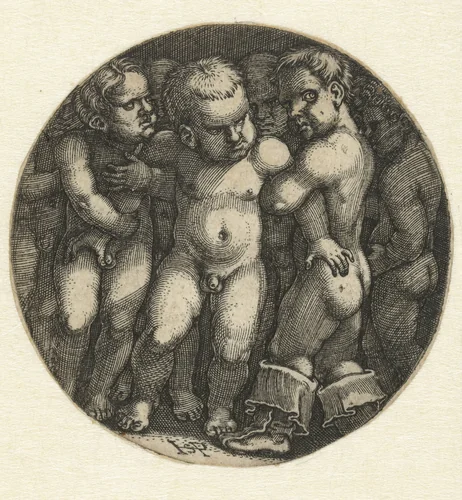 Zeven naakte jongetjes by Unknown, print, 1510-1550