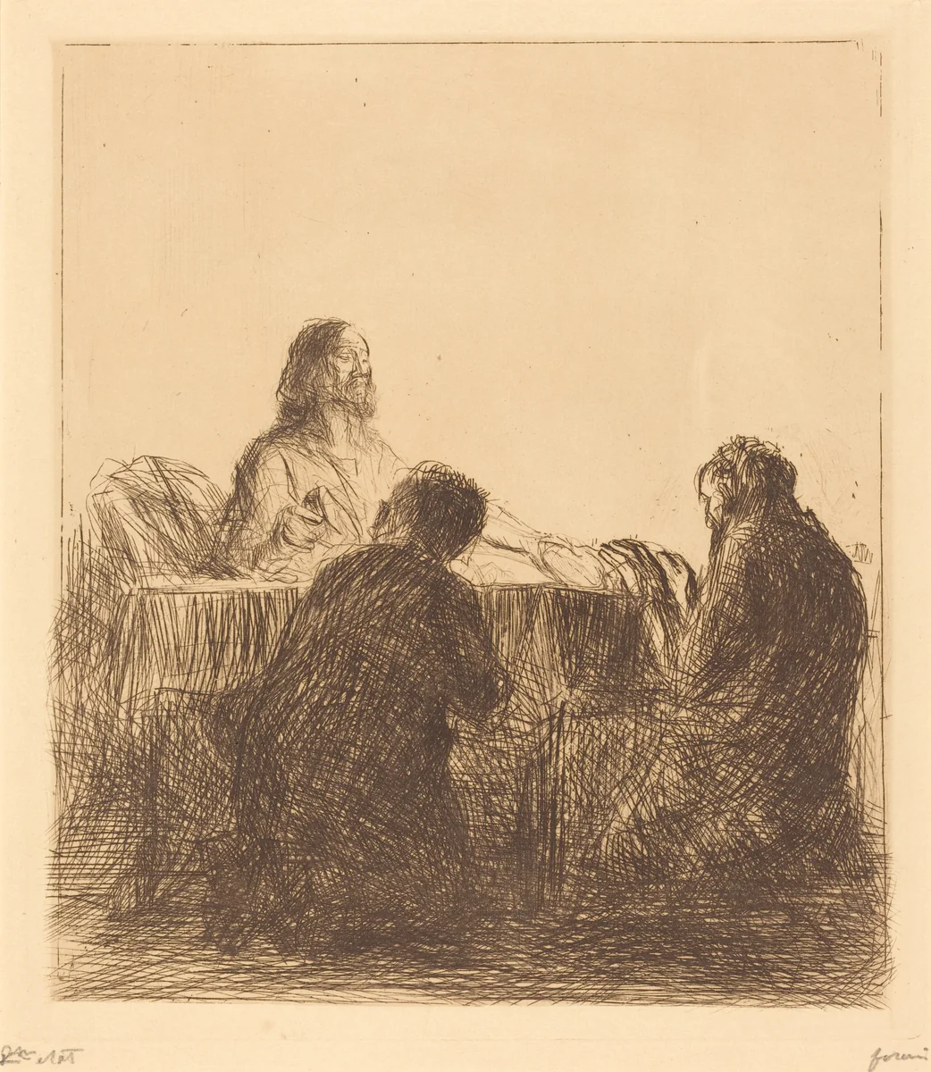 La fraction du pain (The Breaking of the Bread) by Jean-Louis Forain, print, 1902-1907