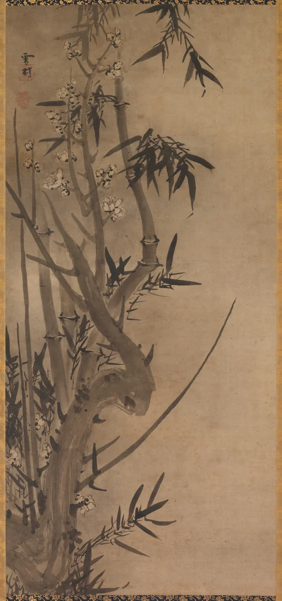 Bamboo and Plum by Sesson Shūkei (雪村周継), painting, 1504-1589