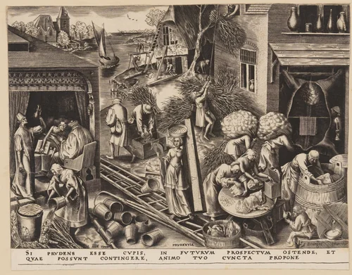 Prudence, from The Seven Virtues by Philip Galle, print, 1559