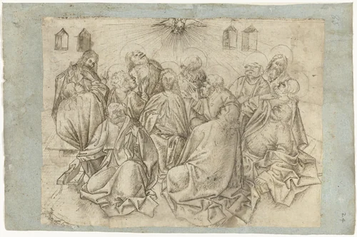 Uitstorting van de Heilige Geest by anonymous, drawing, 1450