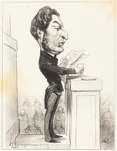 Eugène Rouher by Honoré Daumier, print, 1850