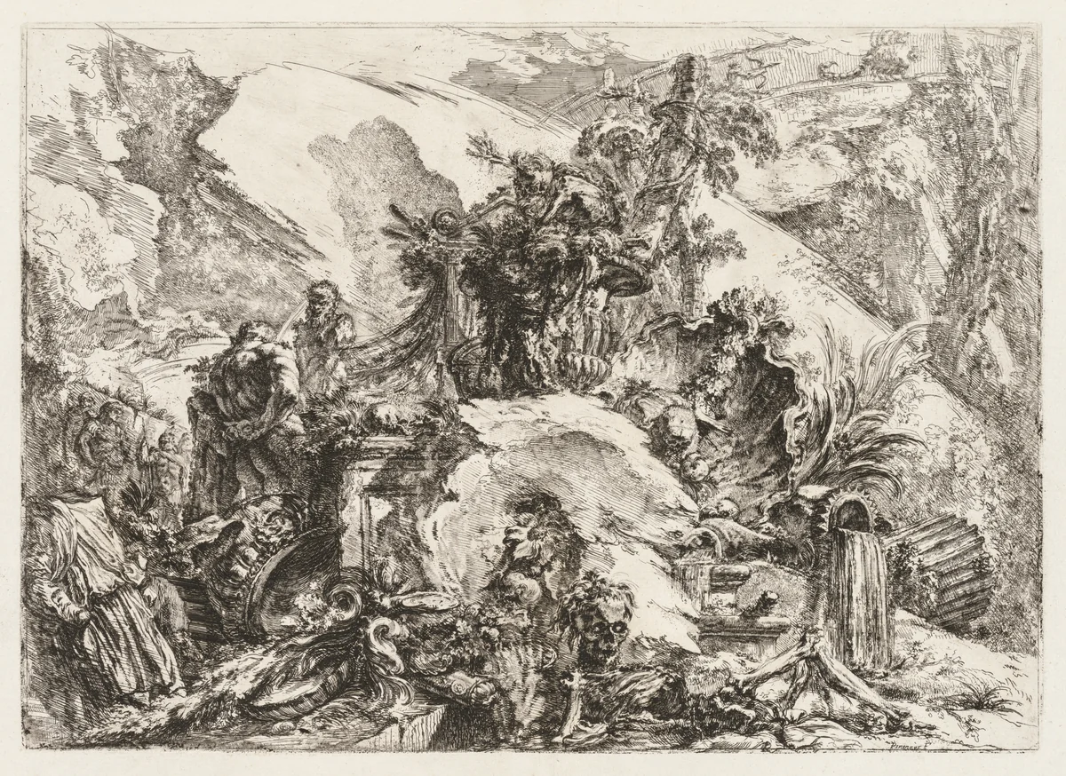 The Skeletons by Giovanni Battista Piranesi, print, 1740-1755