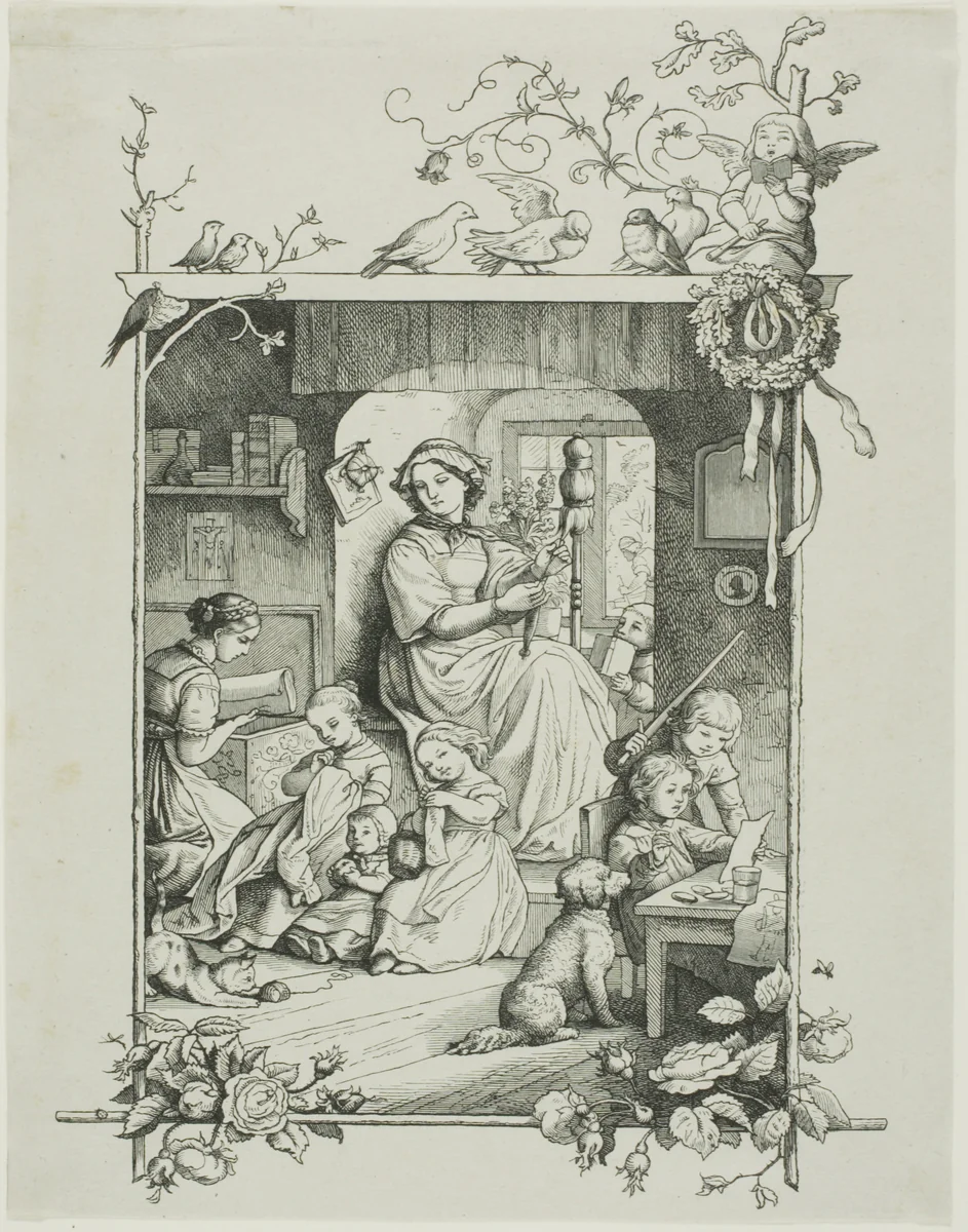 The Housewife by August Gaber, print, 1857