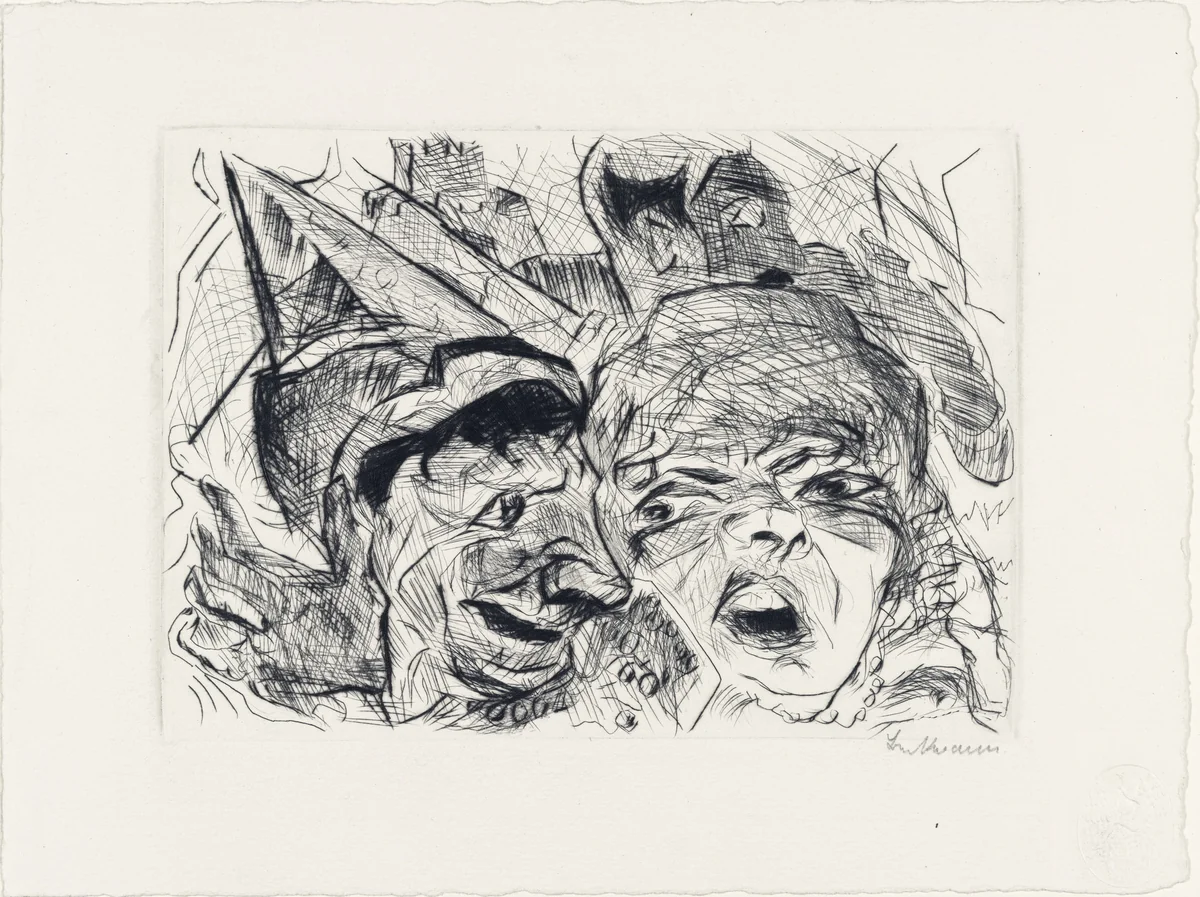 Theater from the portfolio Faces (Gesichter) by Max Beckmann, print, 1916