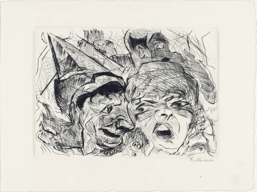 Theater from the portfolio Faces (Gesichter) by Max Beckmann, print, 1916