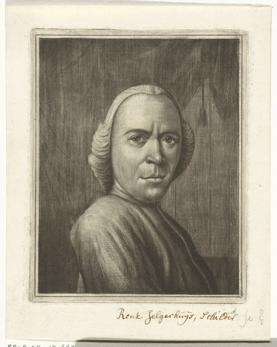 Zelfportret van Rienk Jelgerhuis by Rienk Jelgerhuis, print, 1749-1806