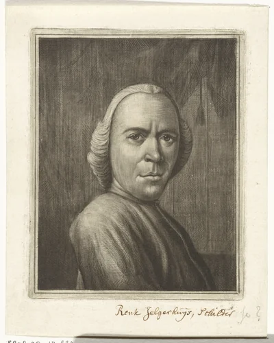 Zelfportret van Rienk Jelgerhuis by Rienk Jelgerhuis, print, 1749-1806