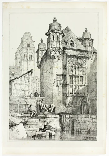 Coblence, from Facsimiles of Sketches made in Flanders and Germany by Samuel Prout, print, 1833