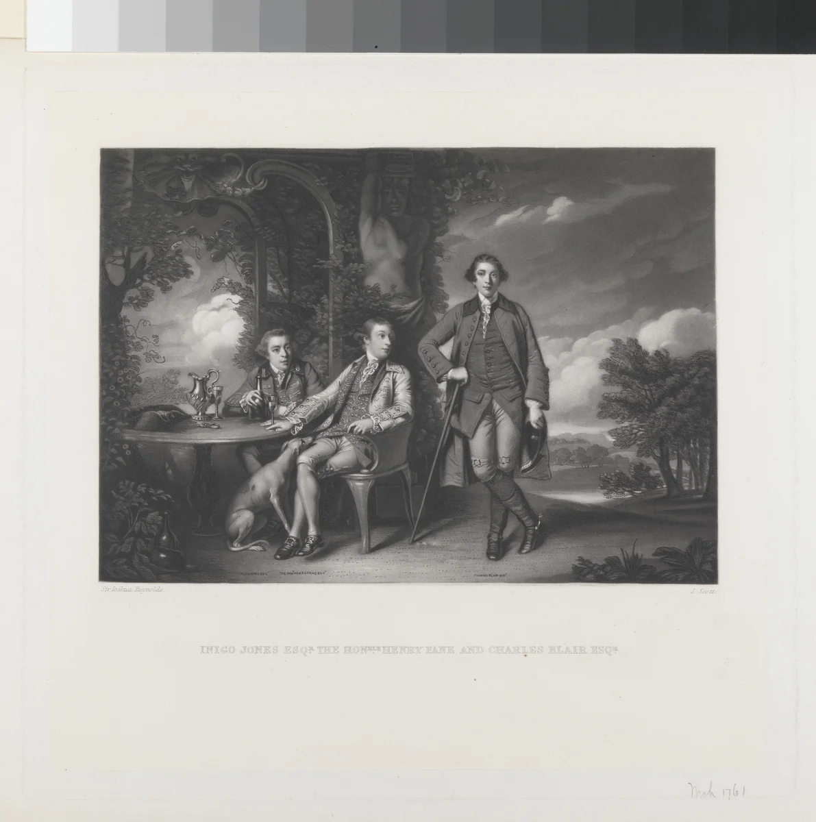 Inigo Jones Esq., The Honorable Henry Fane, and Charles Blair Esq. by James Scott, print, 1865