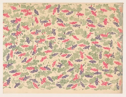 Patroon van bladranken en bloemen van de winde by anonymous, other, 1860-1930