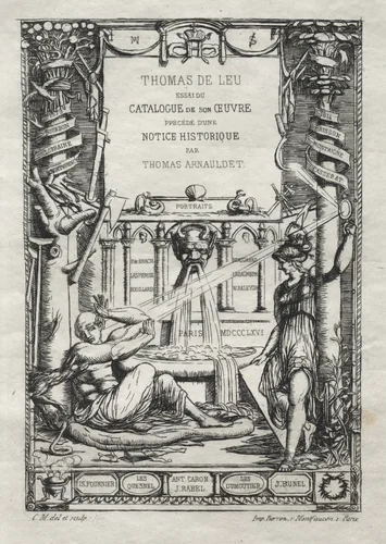 Frontispiece for a Catalogue of the Engravings of Thomas de Leu by Charles Meryon, print, 1866
