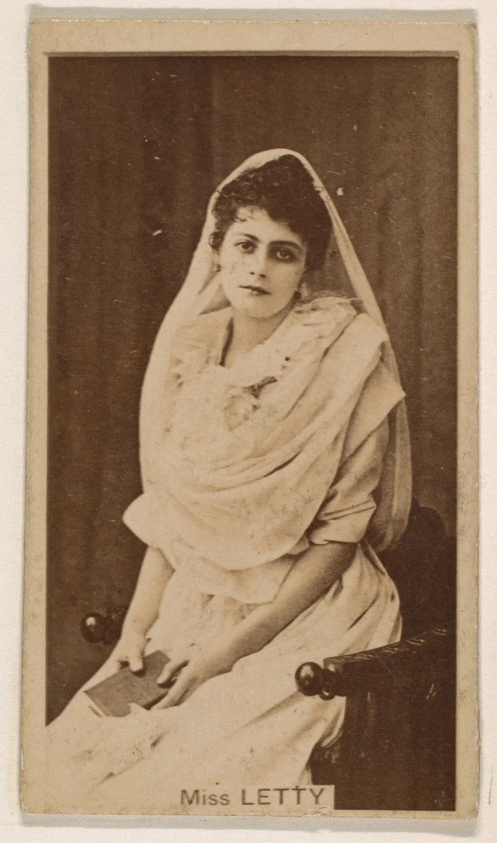 Miss Letty, from the Actresses series (N245) issued by Kinney Brothers to promote Sweet Caporal Cigarettes by Kinney Brothers Tobacco Company, photograph, 1890