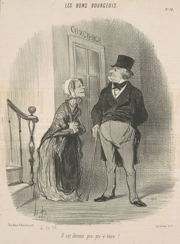 Il est devenu pro-pri-é-taire! by Honoré Daumier, print, 1846