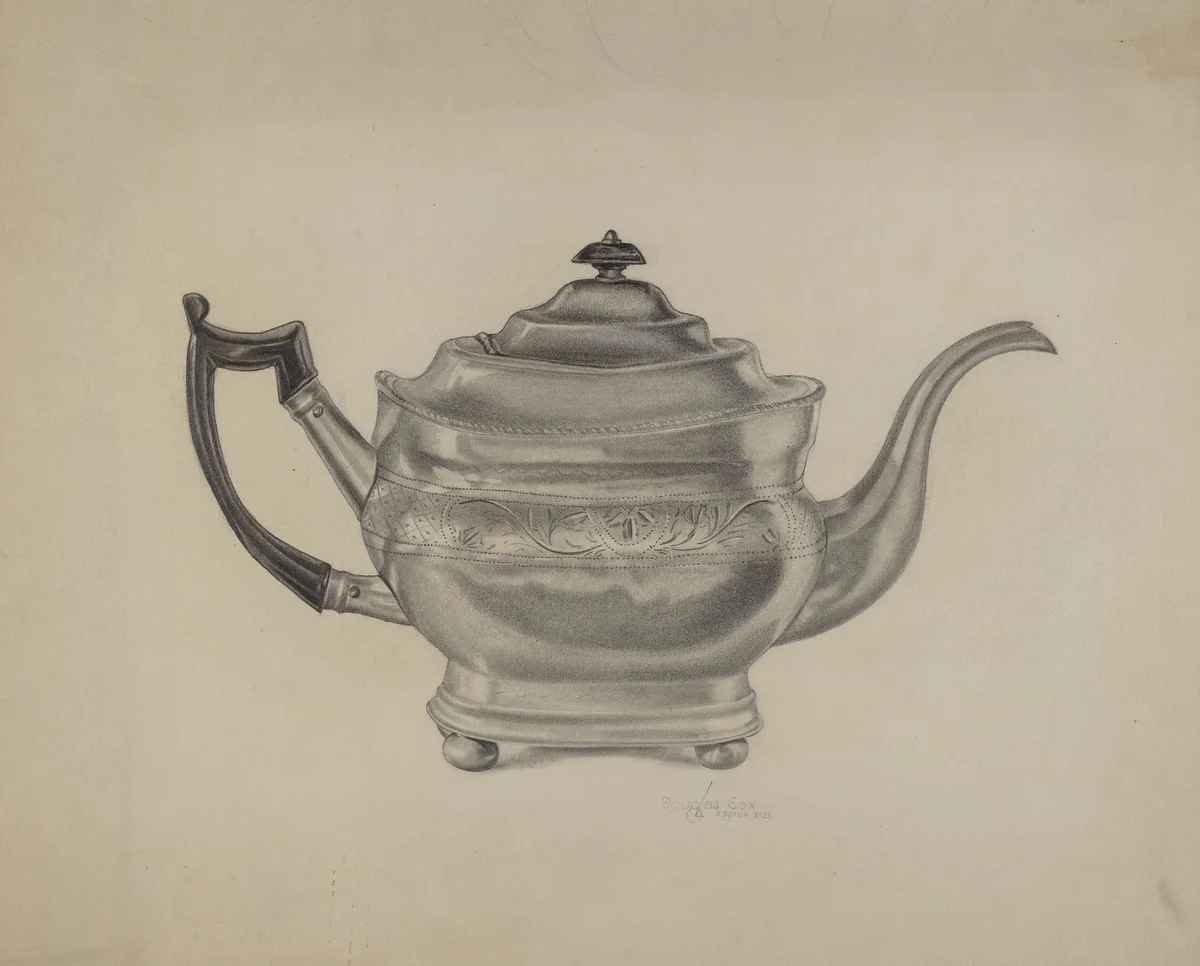 Teapot by Douglas Cox, index of american design, 1938