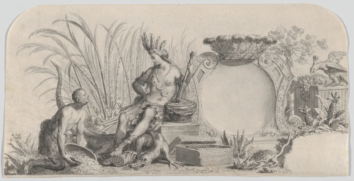 Allegory of America by Philip Tideman, drawing, 1691-1701