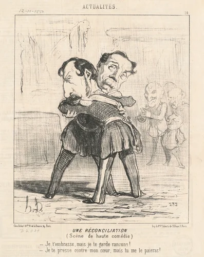 Un réconciliation, scène de haute comédie ... by Honoré Daumier, print, 1850