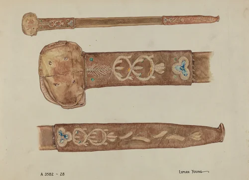 Embroidered Leather Scabbard by Lyman Young, index of american design, 1936
