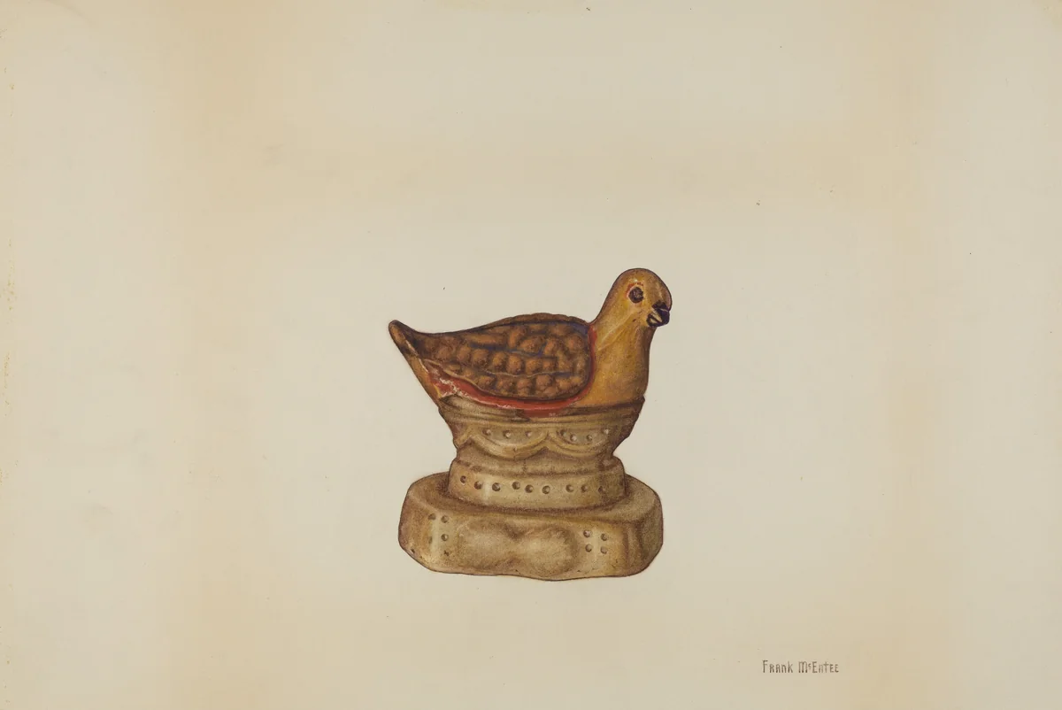 Pa. German Chalkware Chicken by Frank McEntee, index of american design, 1938