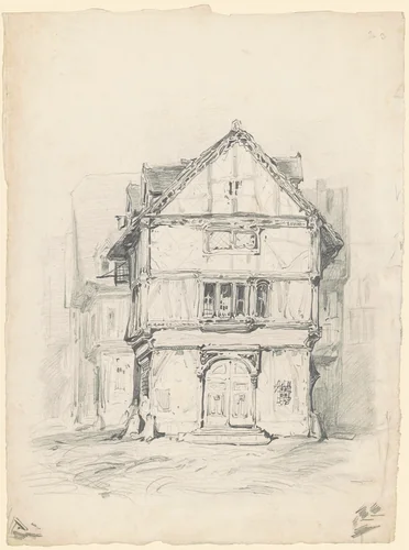 House by Seth Wells Cheney, drawing, 1835-1840