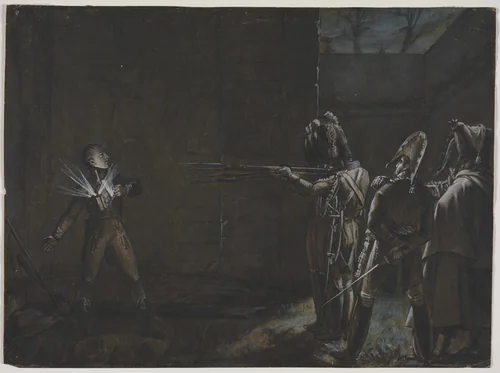 Execution of the Duke d'Enghien, 21 March 1804 by anonymous, drawing, 1865-1875